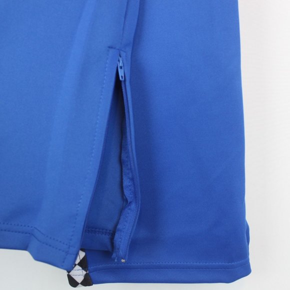 Womens Blue Lounge Drawstring Pants with Black and White Checkered Stripe - Picture 9 of 12